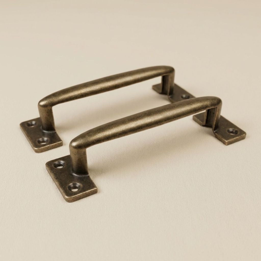 Puxador Alça para Portão e Móveis - Metal Ouro Velho - Kit 2