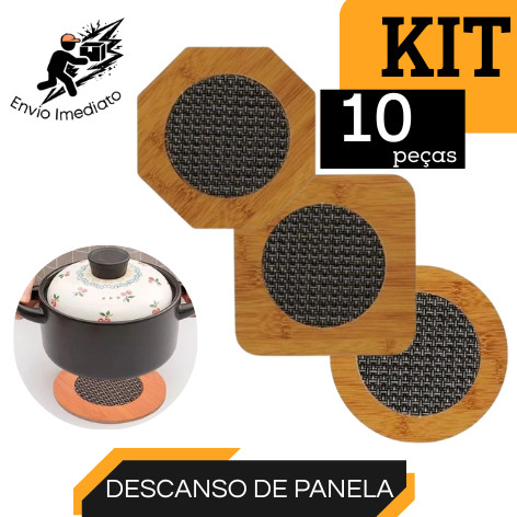 Descanso de Panela Bambu Redondo Porta Panela e Travessa para Mesa Cozinha Achadinhos da Shoppe Casa Baratinho