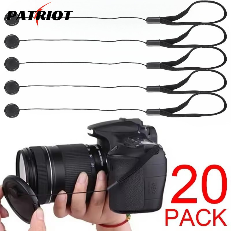 Cordas Elásticas Anti-Perda Com Tampa De Lente De 20/5 Unidades-Acessórios Universais Para Câmera-Alça Protetora Preta-C