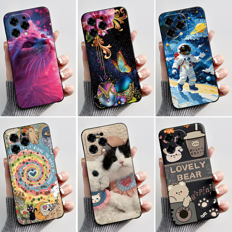 Invólucro Para Doogee N55/N55 Pro Plus Caso Estético Moda Bonito Gato Dos Desenhos Animados Silicone Macio Capa Traseira