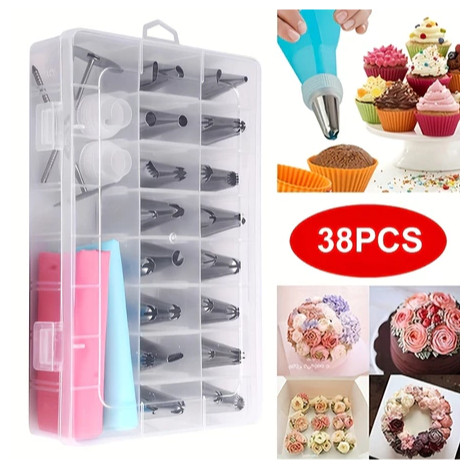 Maleta com 38pcs de Bico em Aço Inoxidável para Bolo (TV-610)
