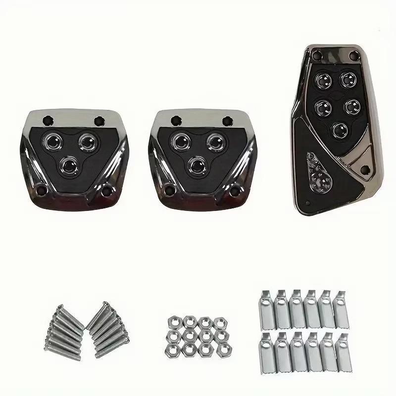 Kit 3 Peças Pedaleiras Esportivas Automotivas Tuning Universal para Carros