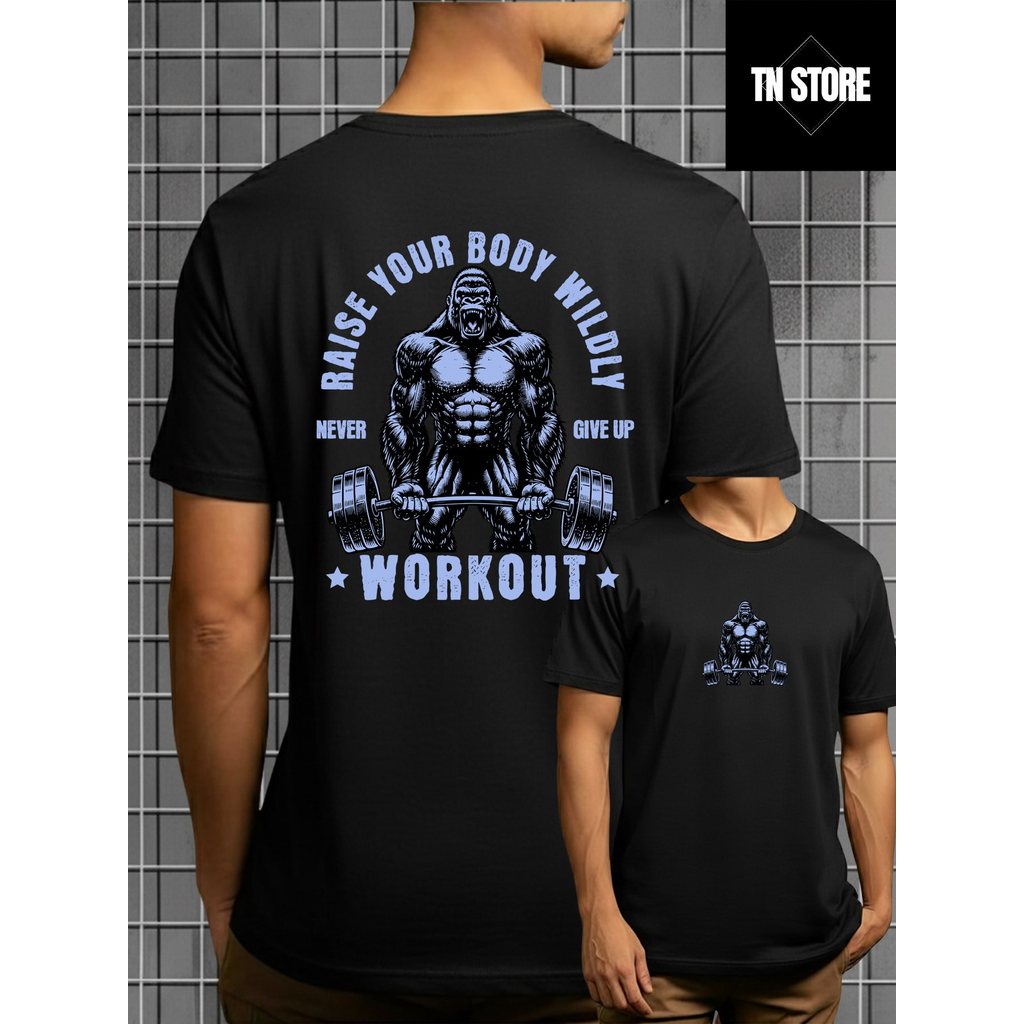 Camiseta Fitness Academia Gym Treino Esporte Camisa Blusa Unissex Masculino Feminino 100% Algodão Preto Branco Plus Size