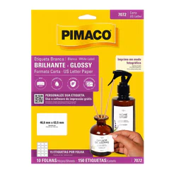 Etiqueta papel glossy 7072 com 10 folhas Pimaco