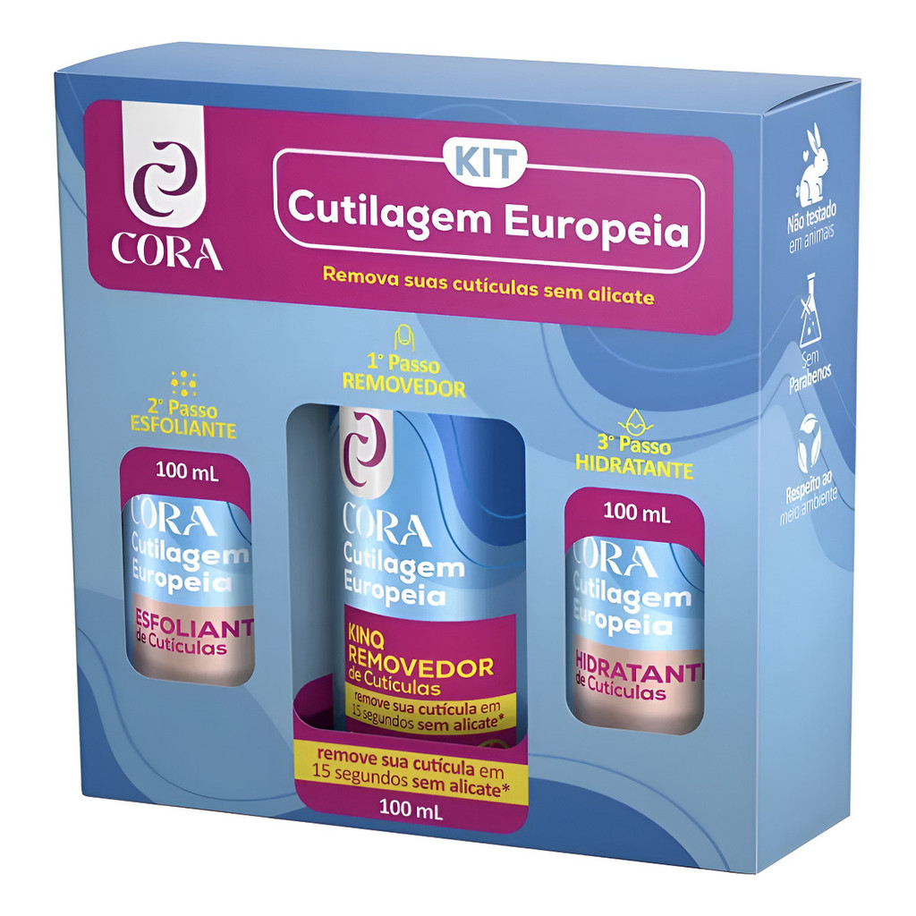 Kit NOVO Cutilagem Europeia Removedor E Esfoliante E Hidratante