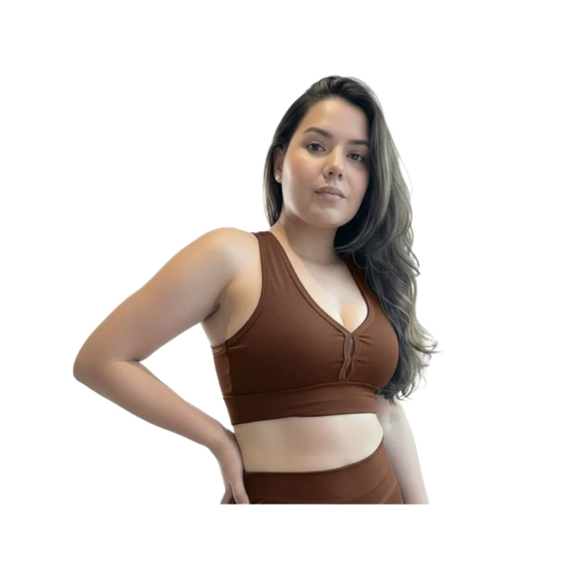 Conjunto Fitness Feminino Top com Bojo + Short ou Calça Suplex Cintura Alta Zero Transparência — imagem 1