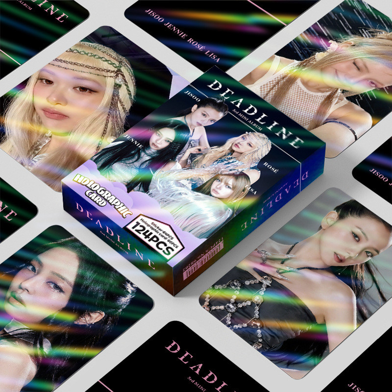 124 Pçs/Caixa BLACKPINK Photocards DEADLIDE Holográfico LOMO Cartão KPOP Coleção De Adesivos