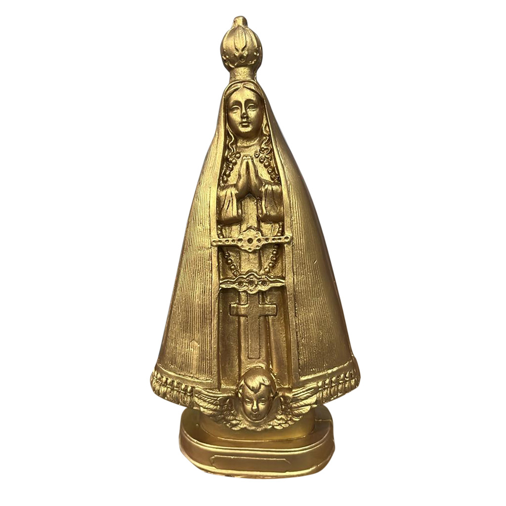 Kit 4 Imagem Nossa Senhora Aparecida 20CM Perolado Dourado