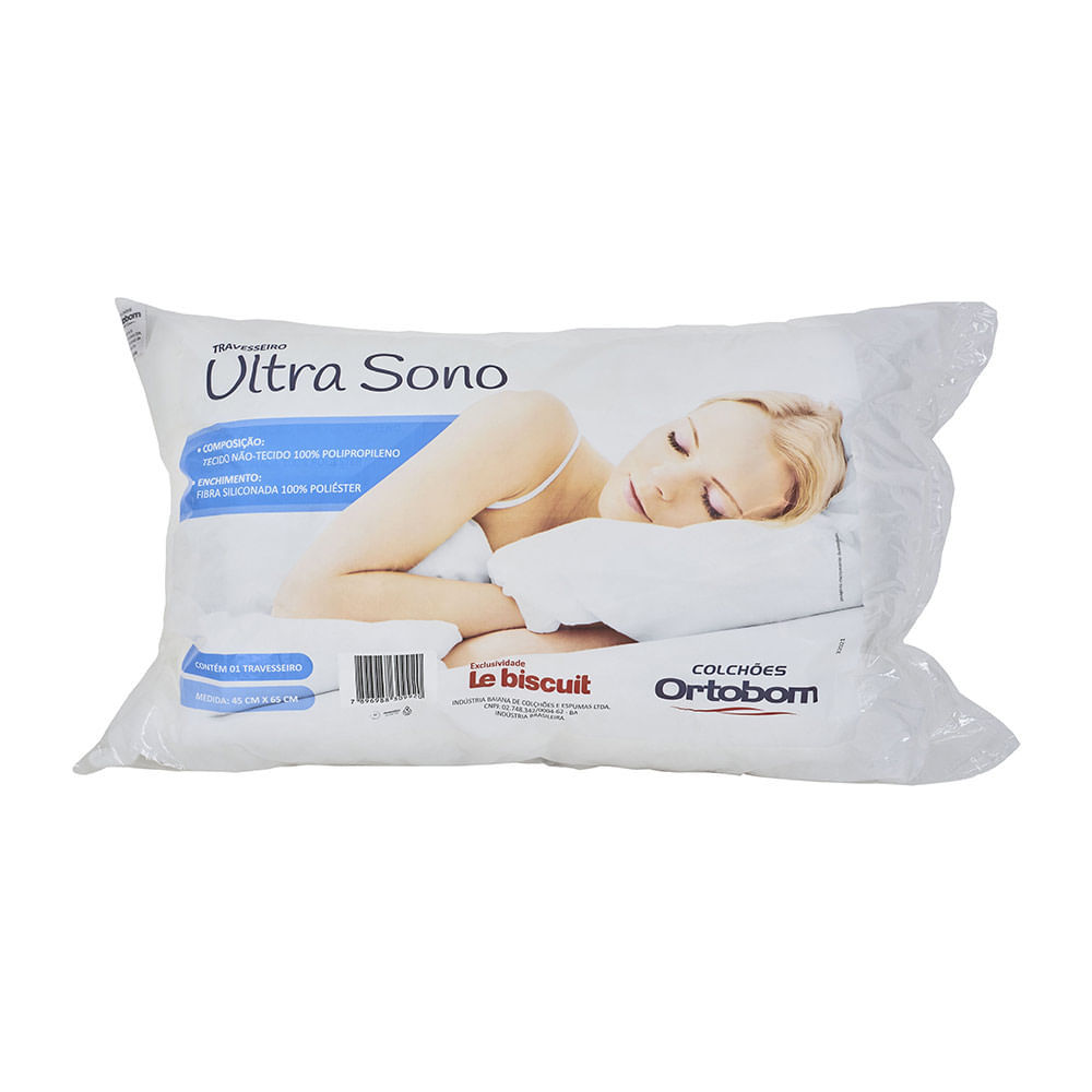 Travesseiro Ortobom Ultra Sono Fibra Siliconada Branco em Oferta na Shopee