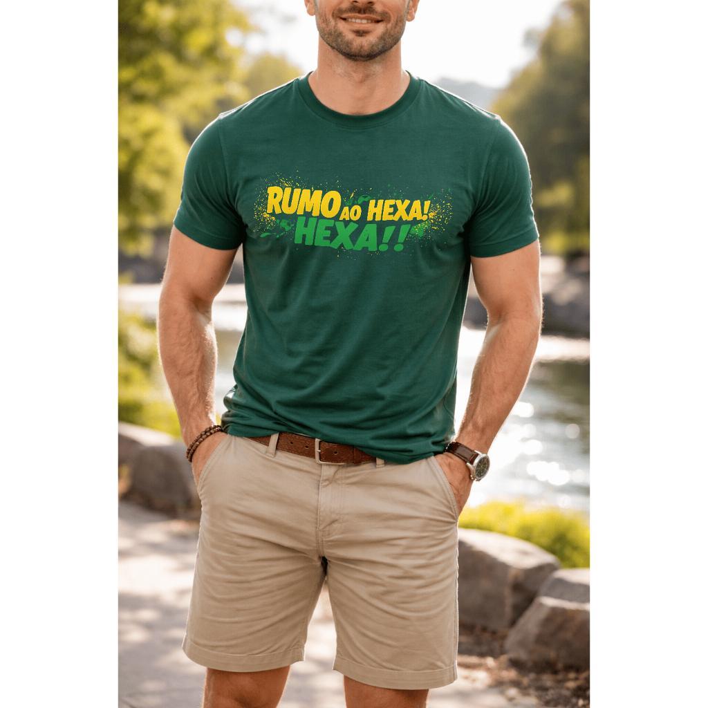 Camiseta T-shirt Seleção Brasileira Copa Do Mundo Rumo Ao Hexa 2026 Torcedor Futebol Algodão Premium