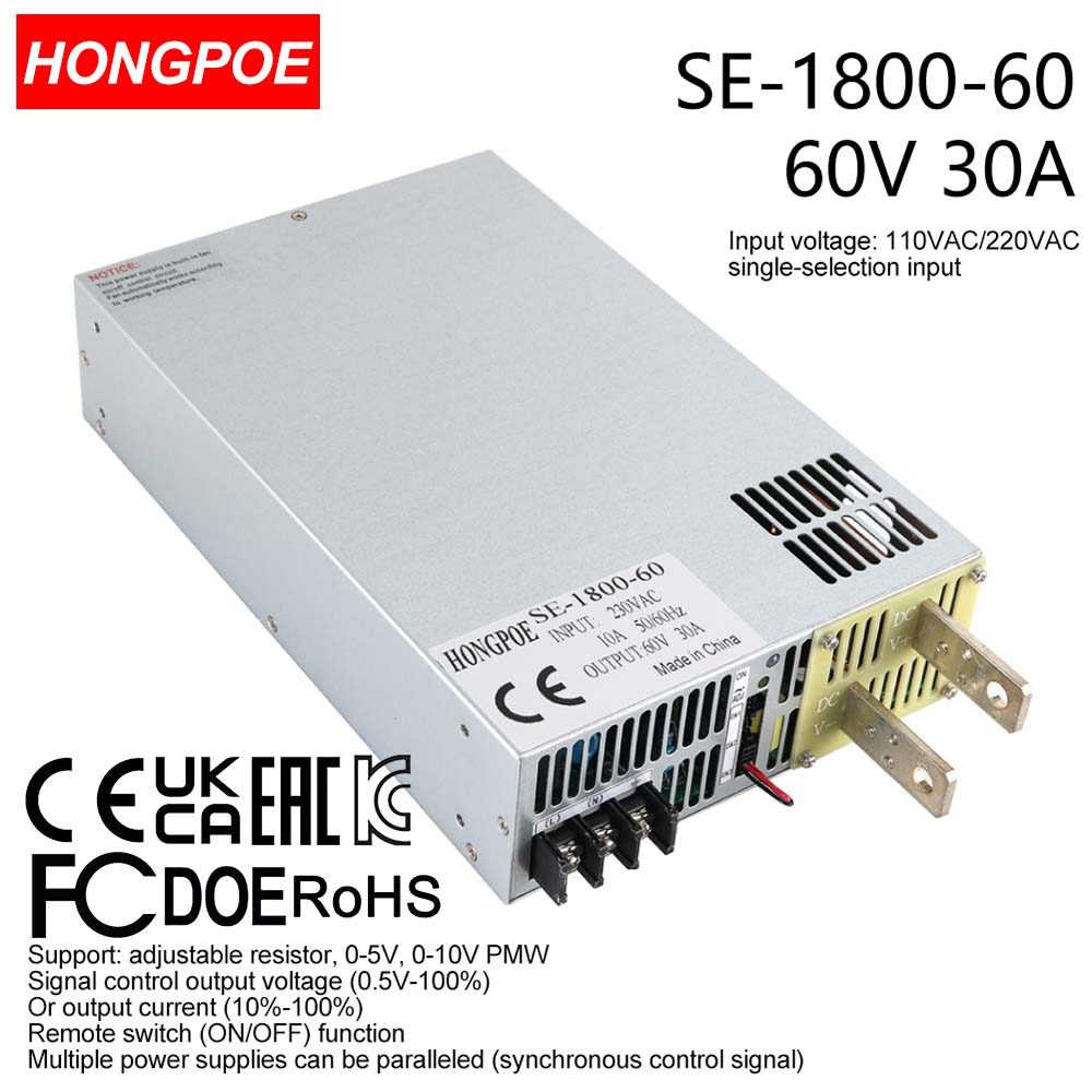 0-60V 30A 1800W Ajustável AC-DC 5V 10V PLC/PMV Transformador De Controle De Sinal , Adequado Para motor/Bateria/solar/in