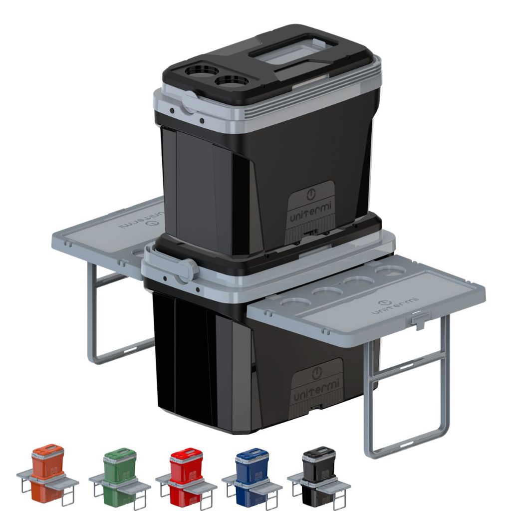 Kit Caixa Termica Cooler Unitermi Jurere 20L e 36L Alça Reforçada Porta Lata Copo Mesa Integrada