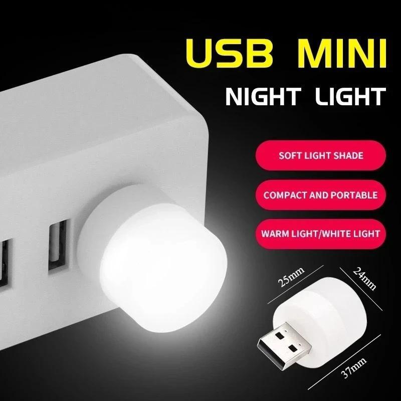 [THEBR] 1 Unidade Mini Luz Noturna USB Branco Quente Proteção Para Os Olhos Livro De Leitura Plugputer Carregamento De E