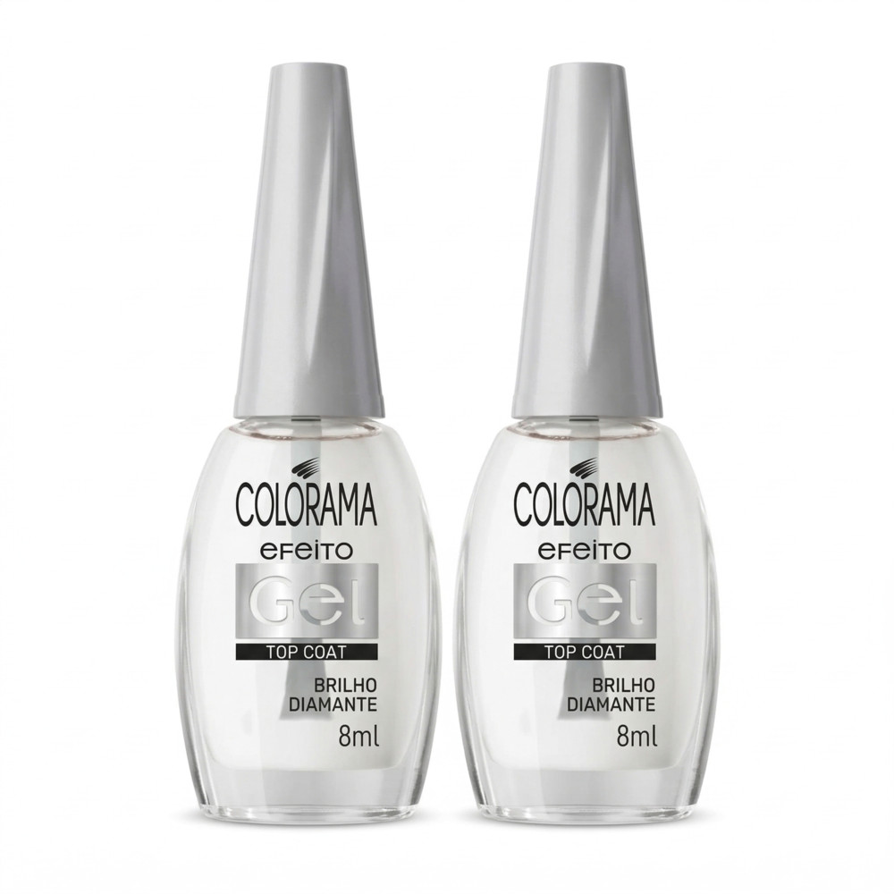 Kit 2 Esmaltes Colorama Efeito Gel Top Coat