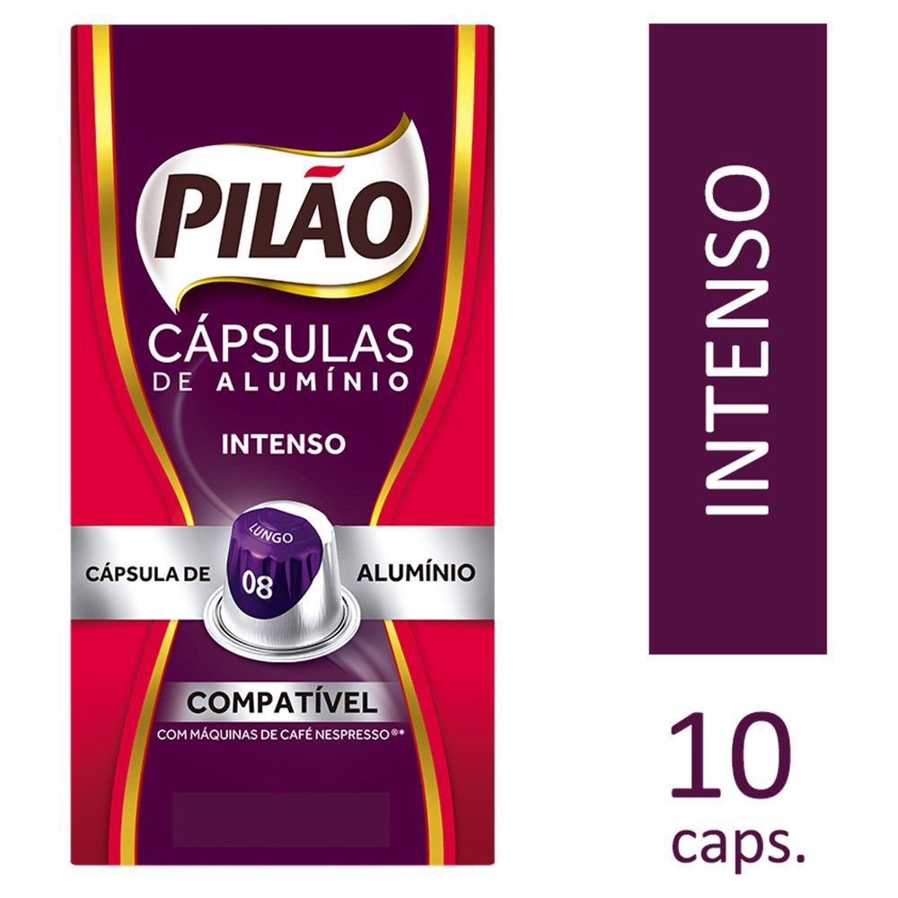 Capsula de Cafe Pilão 08 Espresso Lungo Intenso CX 10 UN em Oferta na Shopee
