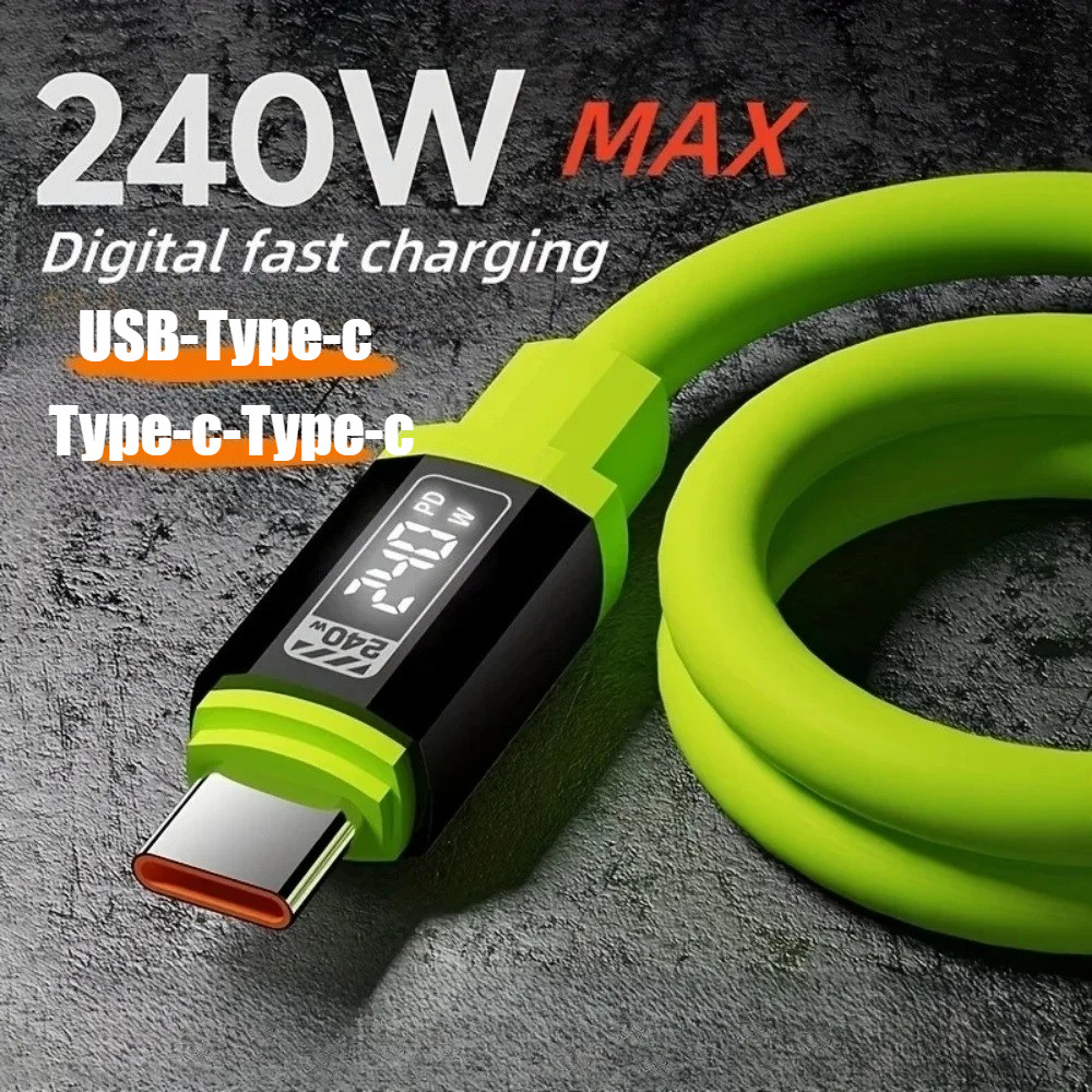 240W 6A Cabo De Dados USB Tipo C De Vários Tamanhos Carregamento De Transmissão De Alta Velocidade Para Smartphones E Ta