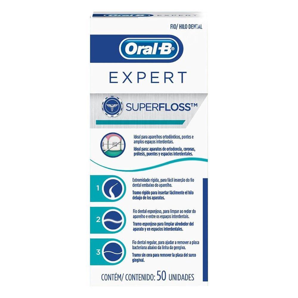 FIO DENTAL ORAL-B SUPERFLOSS COM 50 UNIDADES