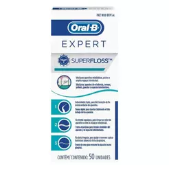 FIO DENTAL ORAL-B SUPERFLOSS COM 50 UNIDADES