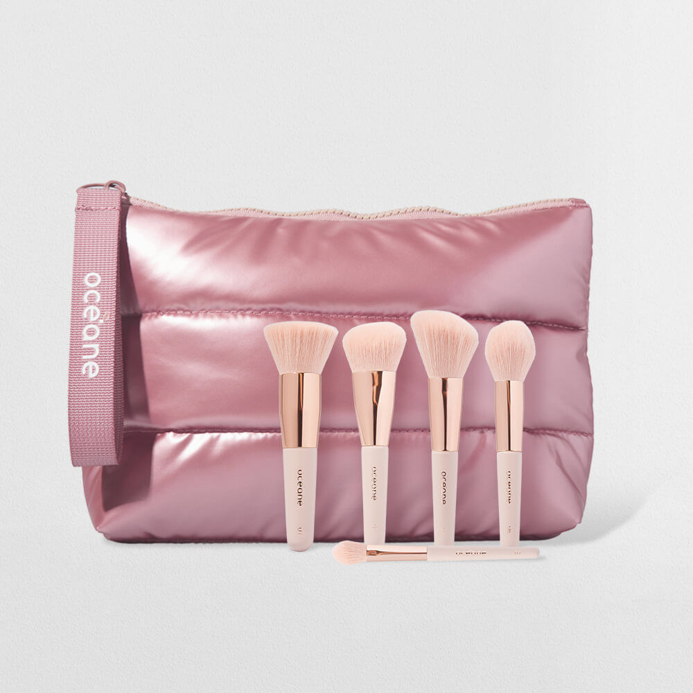 Kit Nécessaire Puffer + Mini Pincéis (6 Produtos) em Oferta na Shopee