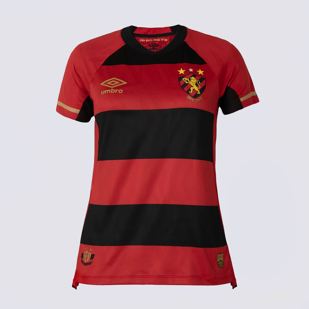 Camisa Umbro Sport Recife I 2025 Feminina Jogadora Vermelha em Oferta na Shopee