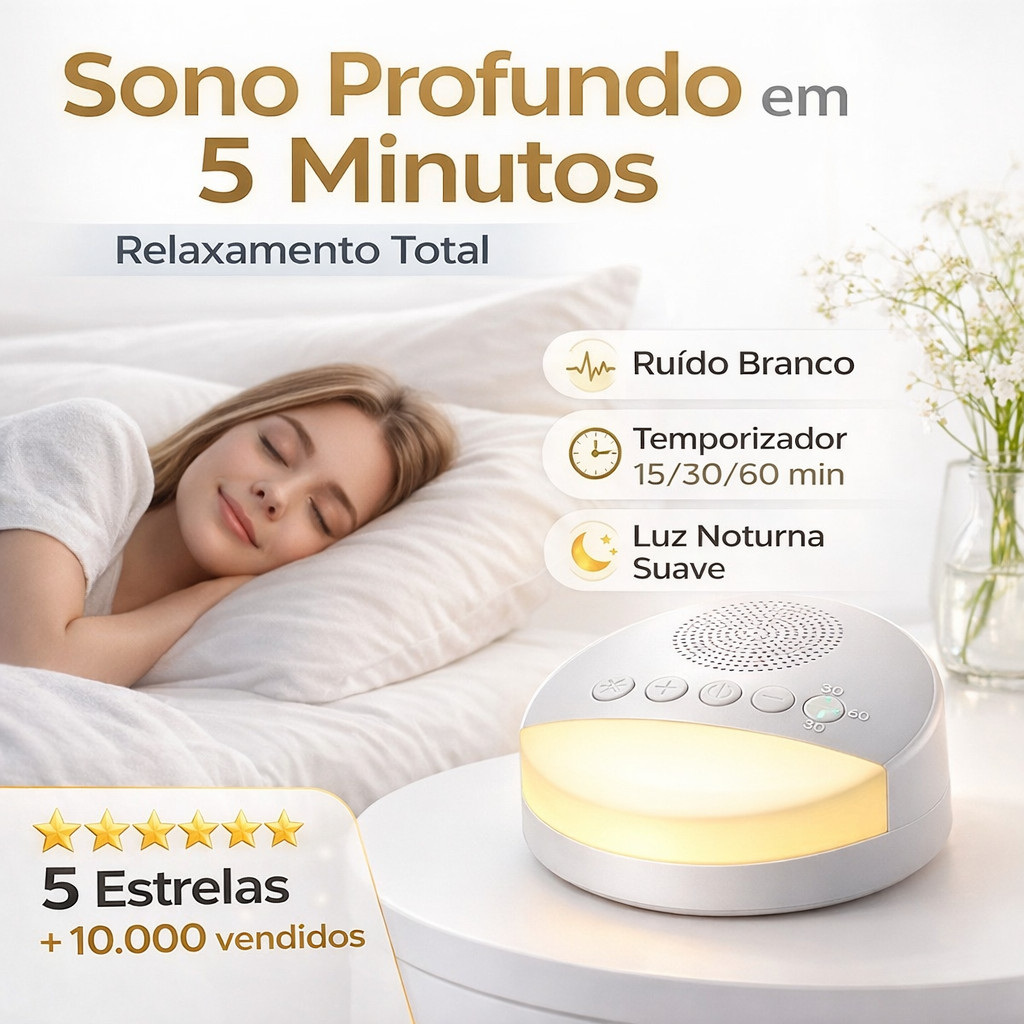 Luz Noturna 3 Cores com Máquina Ruído Branco Bebê Música Clássica Kit Completo Recarregável