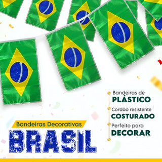 Varal Copa do Mundo Brasil Bandeiras 10M 20M 50M Decoração Festa em Oferta na Shopee