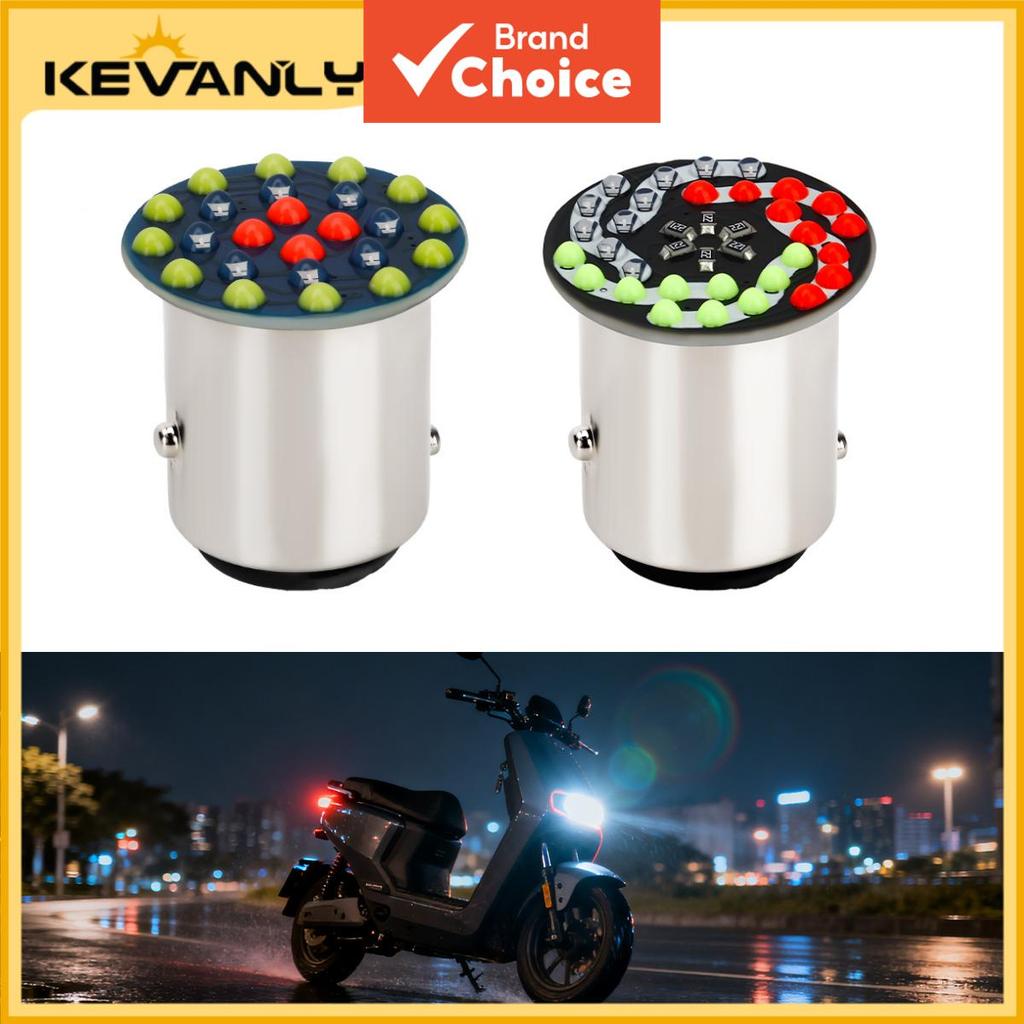 KEVANLY 1 Unidade Lanterna Traseira De Motocicleta 1157 BAY15D P21/5W Luz De Freio LED Cintilante De 3 Cores 12V