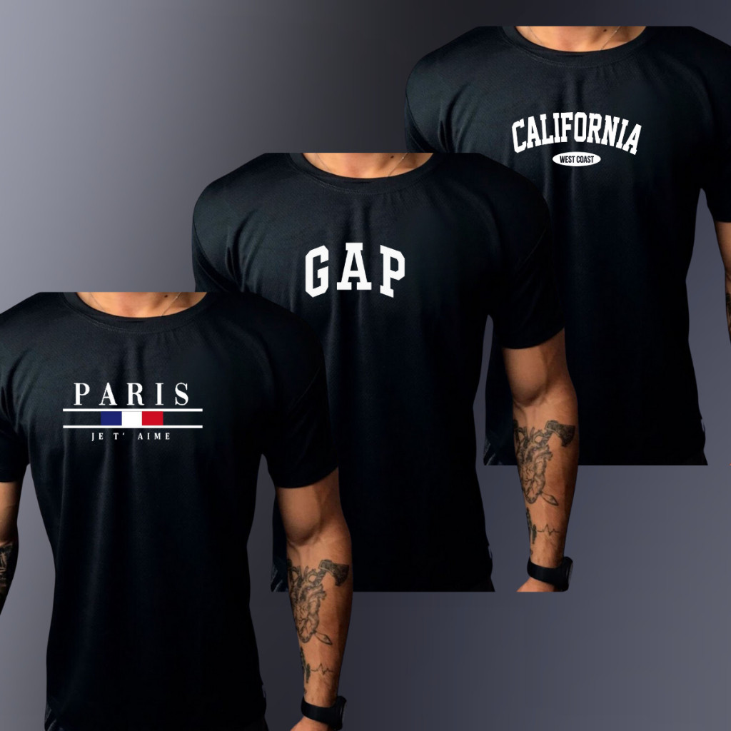Kit Com 3 Camisa Dry FIT Masculino Variadas Camiseta Premium Academia Treino Esportiva SECA RAPIDO