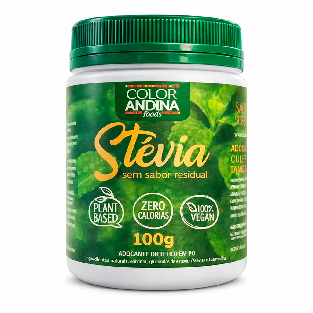 Adoçante de Stévia Cristal Color Andina Foods 100g