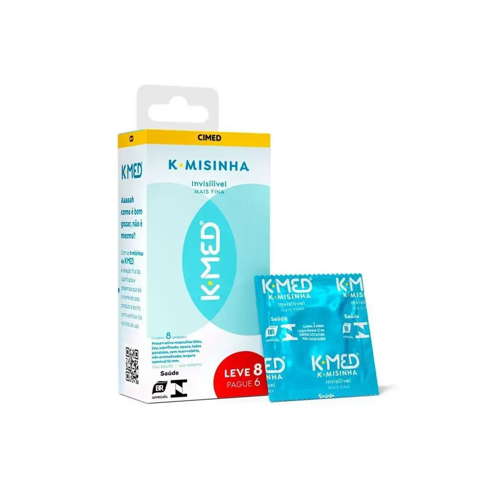 Preservativo Masculino K-Misinha Invisível 8 Unidades (Leve 8 Pague 6) K-Med