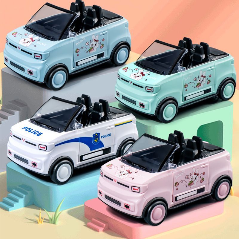 Mini carro de brinquedo para bebês, movido por inércia, com portas que abrem, carro de brinquedo realista para meninos e