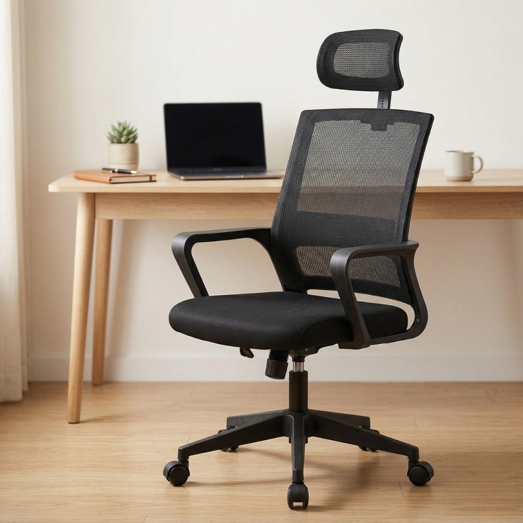 Cadeira Escritorio Ergonomica Presidente Giratoria Preta Reclinavel Gamer