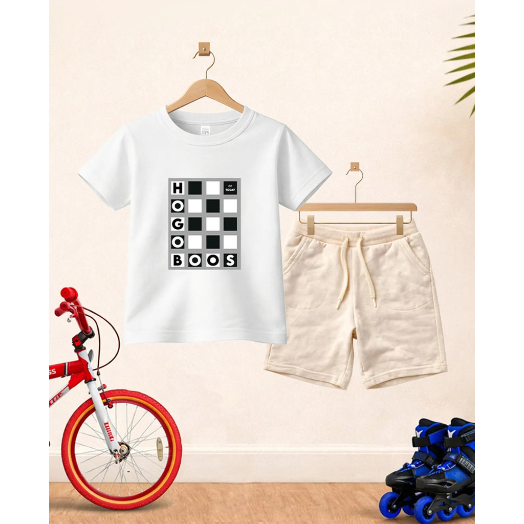 Camiseta Short Conjunto Algodão Infantil Casual Verão Hb Conjunto De Bermuda Juvenil Conjunto De Bermuda Juvenil