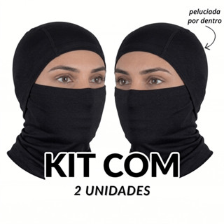 Kit 2 Balaclava Touca Ninja Térmica Peluciada Unissex Moto Máscara Respirável Secagem Rápida em Oferta na Shopee