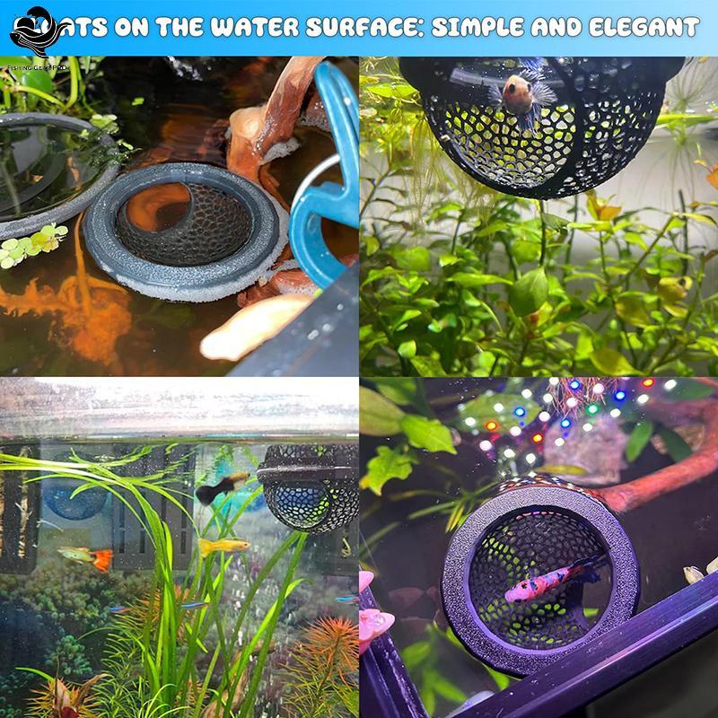 PFG Flutuante Betta Hide & Shrimp Cave-Aquário Hammo 3 Em 1 , Anel Alimentador E Local De Descanso-Decoração De Peixe Im