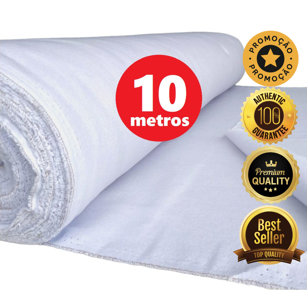 10 Metros Tecido Alvejado Pano de Prato Liso Pano Copa Branco Sacaria Algodão Artesanato Qualidade em Oferta na Shopee