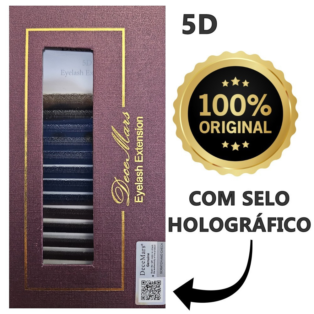 Cílios W5D Decemars Original Com Selo Volume Egípcio Alongamento Extensão De Cilios ENVIO IMEDIATO em Oferta na Shopee