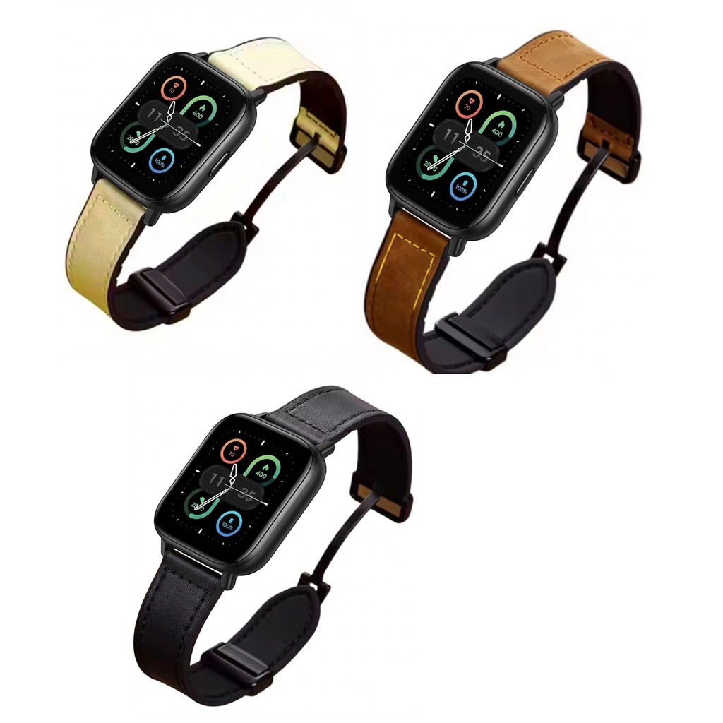 Pulseira De Couro Luxo C/ Fecho Magnetico Para Relogio Motorola Moto Watch 120 / Moto Watch Fit