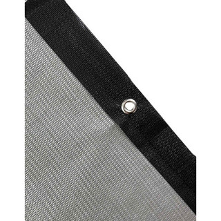 Ráfia de Solo Cinza Com Bainha E Ilhós - 1,60m X 1,60m