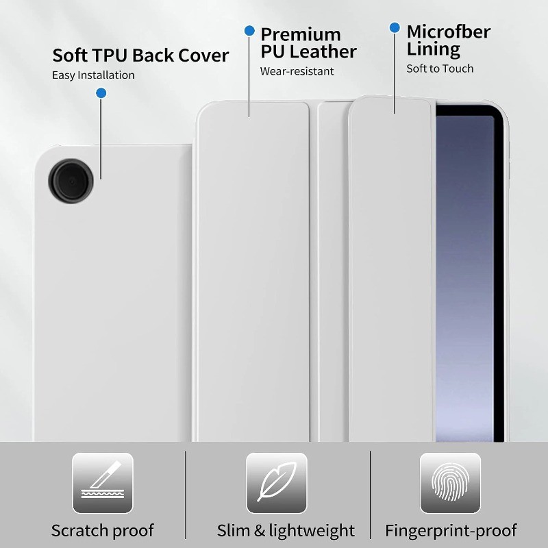 Capa De Cor Sólida Para Samsung Galaxy A11 A11 + 11 8.7 Polegadas Com Três Dobras De Silicone Macio Traseira Tab A9 + A9