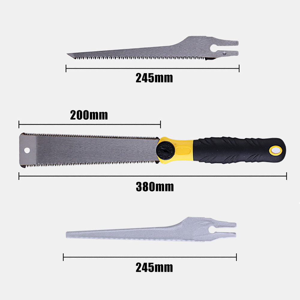 Serrote Japones Ryoba (Estilo) Kit 3 Profissional Multifuncional Lâmina 200mm Cabo Preto