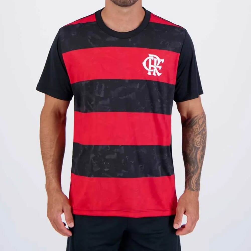Camiseta Flamengo Torcer Listrada Preto/Vermelho em Oferta na Shopee