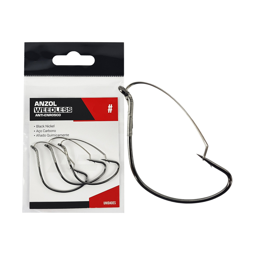 Anzol Albatroz Weedless Anti-Enrosco Nº2/0 Black - 4 Peças