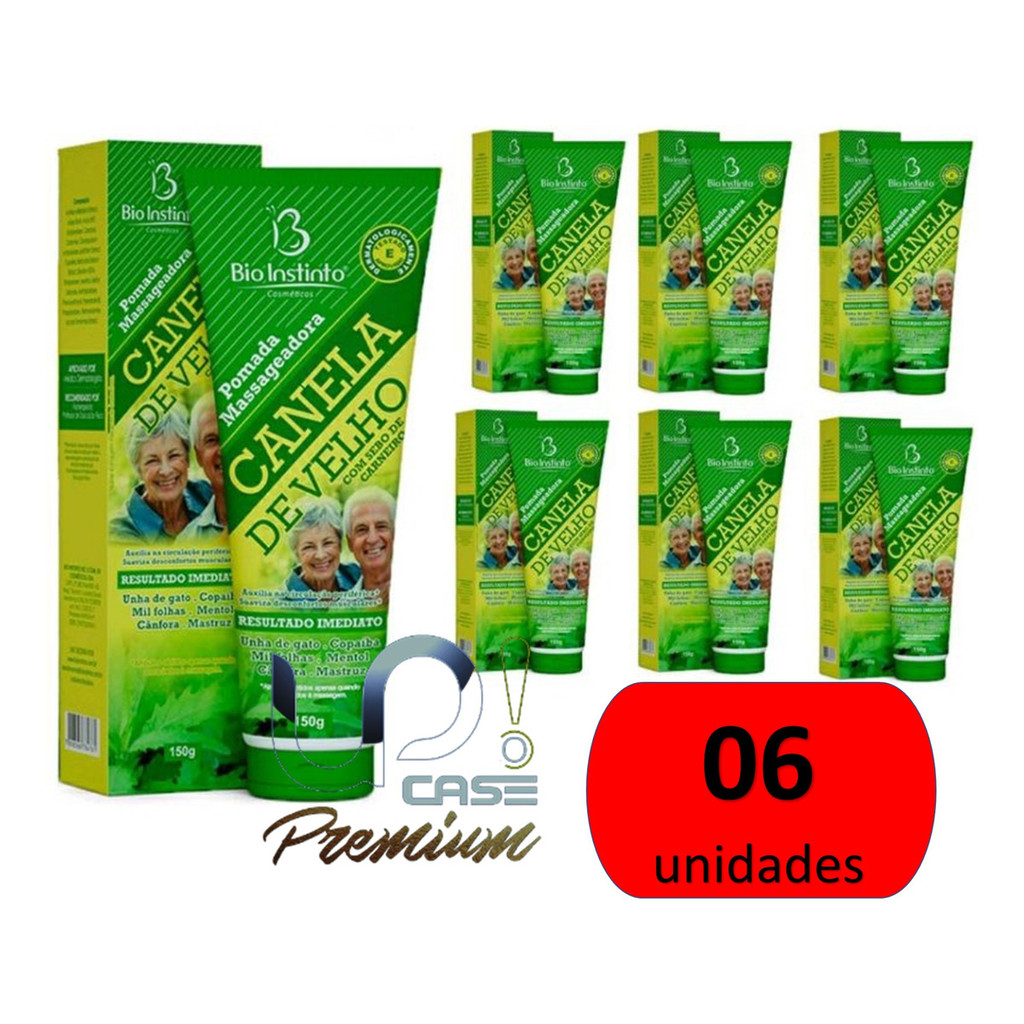 Kit 06 Pomada Canela De Velho Com Sebo De Carneiro 150g