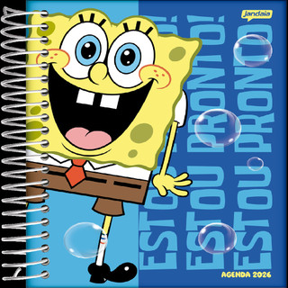Agenda Diária 2026 133x178mm Bob Esponja – 1 Unidade Sortida