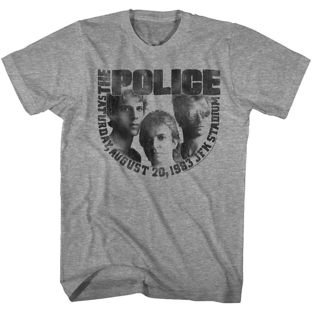 Sting & The Police Concert Tour Nova York 1983 Camiseta Masculina JFK Stadium Band Merch ENVIO IMEDIATO