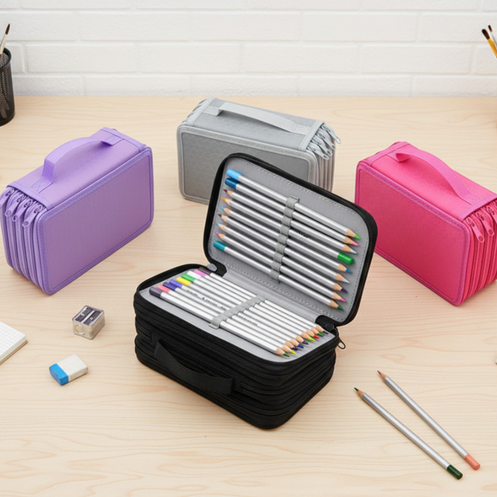 Estojo Porta Lápis Escolar 72 Furos 4 Camadas Grande Capacidade Estudante em Oferta na Shopee