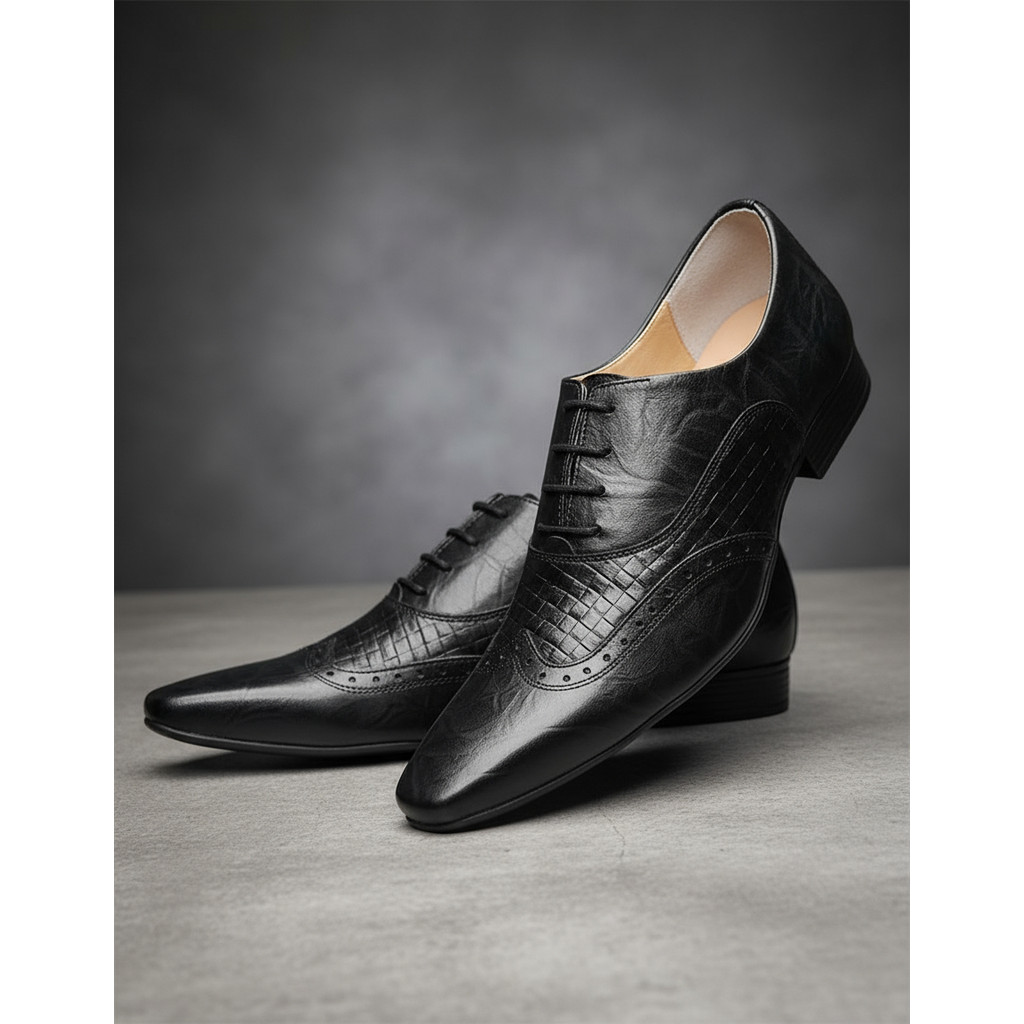 Sapato Casual Masculino Couro Legítimo Bico Fino Preto Confortável Resistente Maier Calçados em Oferta na Shopee