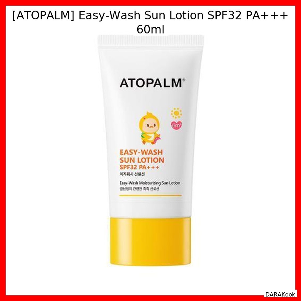 [ATOPALM] Loção Solar Easy-Wash Fps32 PA + + 60ml/Coreana Fps32/Fórmula Da DARAKook