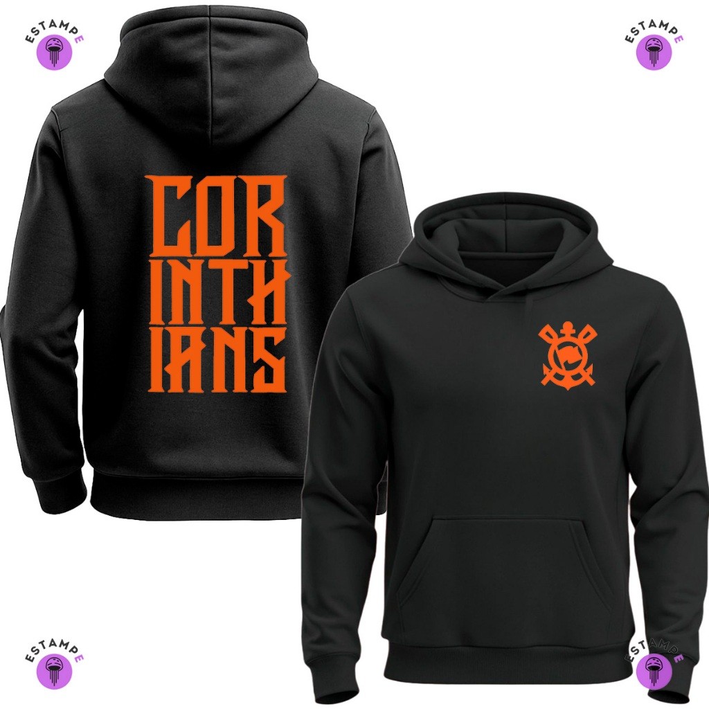 Moletom Canguru Timão Corinthians Camisa Nova Lançamento Uniforme Laranja Laranjado Blusa de Frio Casaco Adulto Unissex em Oferta na Shopee